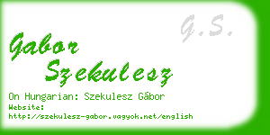 gabor szekulesz business card